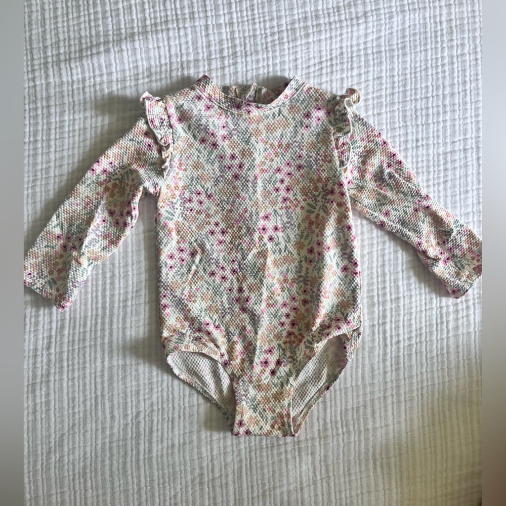 H&M ditsy floral long sleeve swimsuit